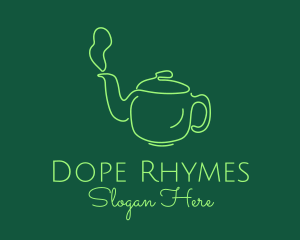 Green Teapot Tea Kettle logo design