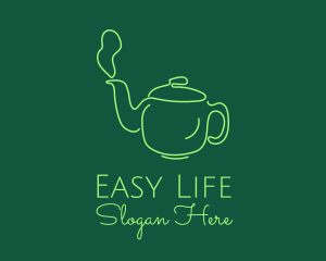 Green Teapot Tea Kettle logo design