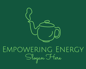 Green Teapot Tea Kettle logo design