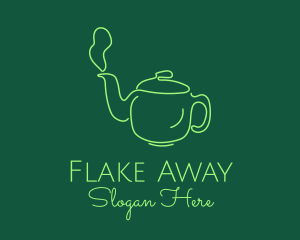 Green Teapot Tea Kettle logo design