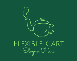 Green Teapot Tea Kettle logo design