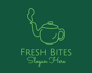 Green Teapot Tea Kettle logo design