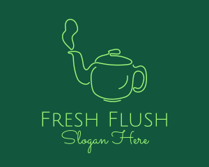 Green Teapot Tea Kettle logo design