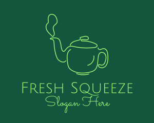 Green Teapot Tea Kettle logo design