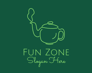 Green Teapot Tea Kettle logo design