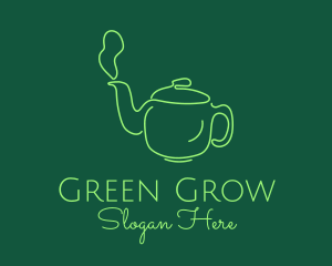 Green Teapot Tea Kettle logo design