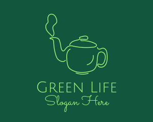 Green Teapot Tea Kettle logo design