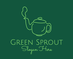 Green Teapot Tea Kettle logo design