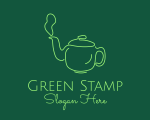 Green Teapot Tea Kettle logo design