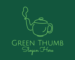 Green Teapot Tea Kettle logo design