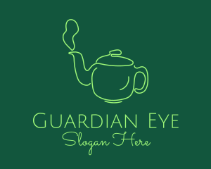 Green Teapot Tea Kettle logo design