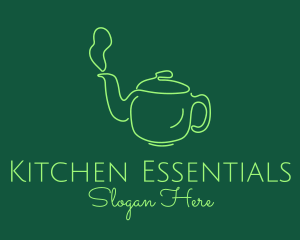 Green Teapot Tea Kettle logo design