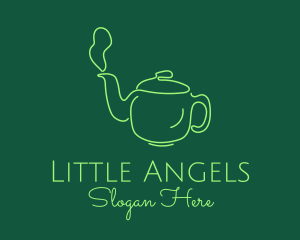 Green Teapot Tea Kettle logo design