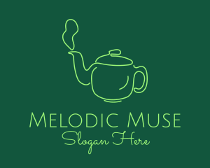 Green Teapot Tea Kettle logo design