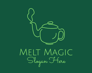 Green Teapot Tea Kettle logo design