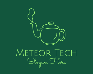 Green Teapot Tea Kettle logo design