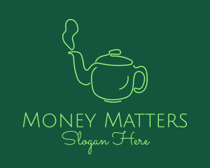 Green Teapot Tea Kettle logo design