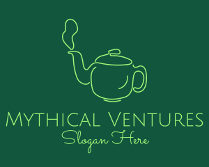 Green Teapot Tea Kettle logo design