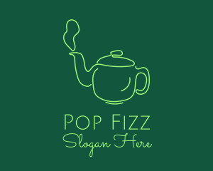 Green Teapot Tea Kettle logo design