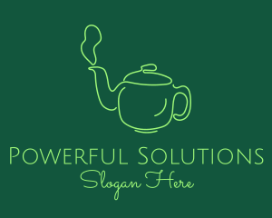 Green Teapot Tea Kettle logo design