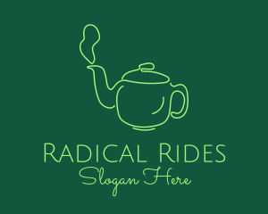 Green Teapot Tea Kettle logo design