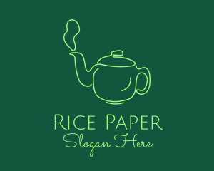 Green Teapot Tea Kettle logo design