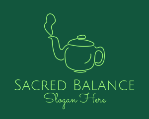 Green Teapot Tea Kettle logo design