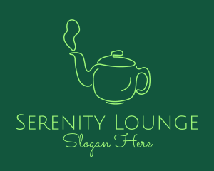 Green Teapot Tea Kettle logo design