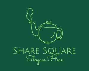 Green Teapot Tea Kettle logo design