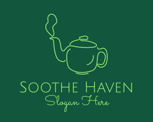 Green Teapot Tea Kettle logo design