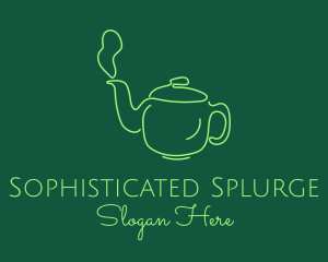 Green Teapot Tea Kettle logo design