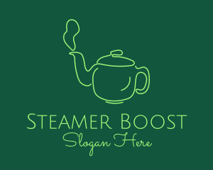 Green Teapot Tea Kettle logo design