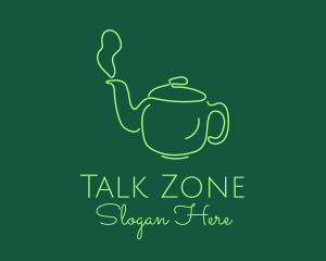 Green Teapot Tea Kettle logo design