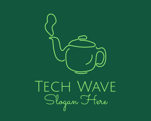 Green Teapot Tea Kettle logo design