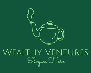 Green Teapot Tea Kettle logo design