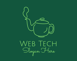 Green Teapot Tea Kettle logo design