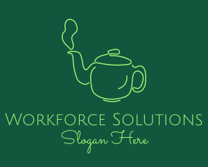 Green Teapot Tea Kettle logo design