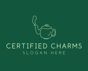 Green Teapot Tea Kettle logo design