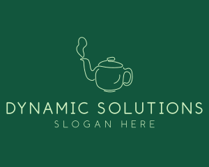 Green Teapot Tea Kettle logo design