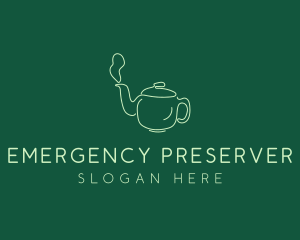 Green Teapot Tea Kettle logo design