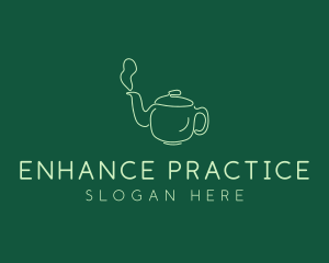 Green Teapot Tea Kettle logo design