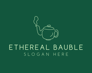 Green Teapot Tea Kettle logo design