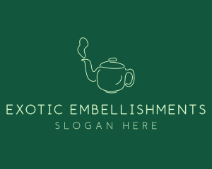 Green Teapot Tea Kettle logo design