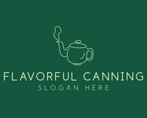 Green Teapot Tea Kettle logo design