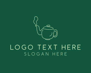 Green Teapot Tea Kettle Logo