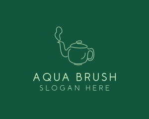 Green Teapot Tea Kettle logo design