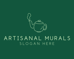 Green Teapot Tea Kettle logo design