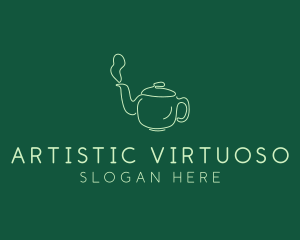 Green Teapot Tea Kettle logo design