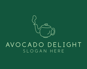 Green Teapot Tea Kettle logo design