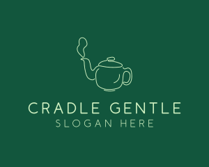 Green Teapot Tea Kettle logo design